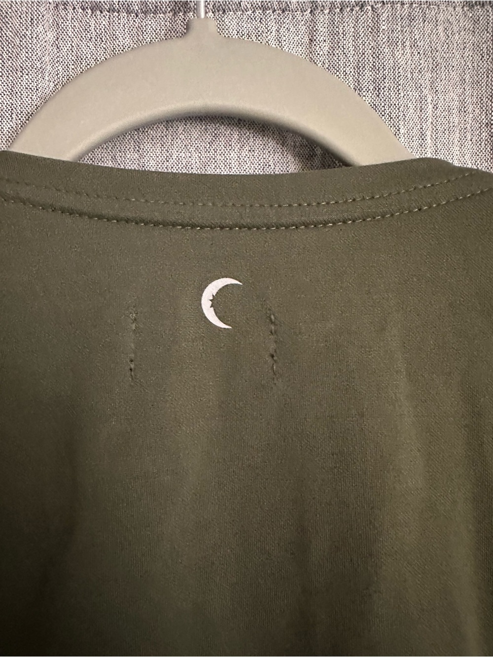 ZYIA Olive Green Draped Crossover Long Sleeve Top - Picture 6 of 7